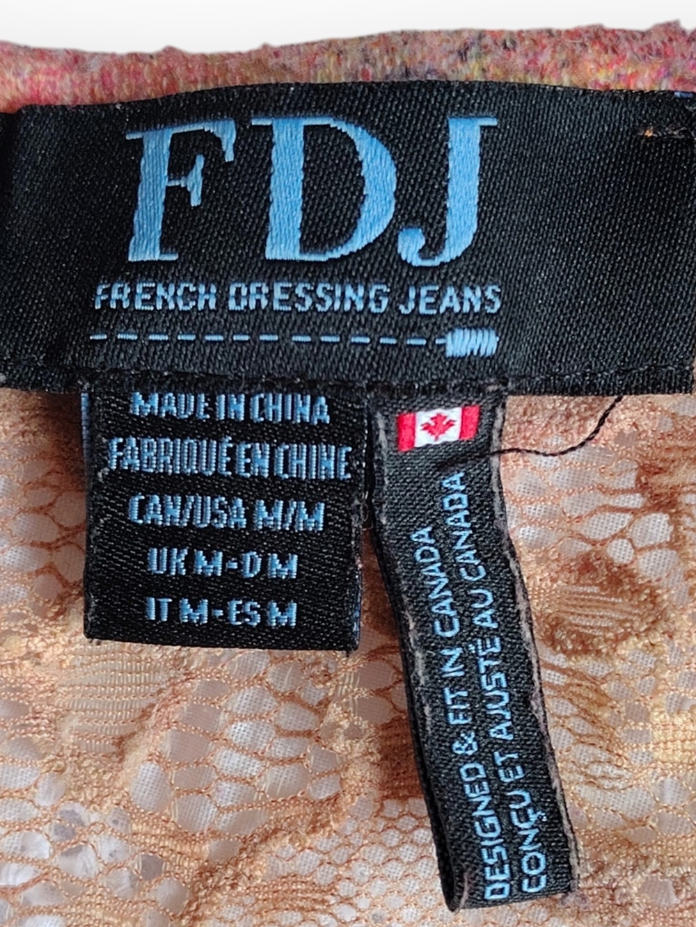 FDJ Lace Yoke Multicolor Long Sleeve Tee - Picture 2 of 3